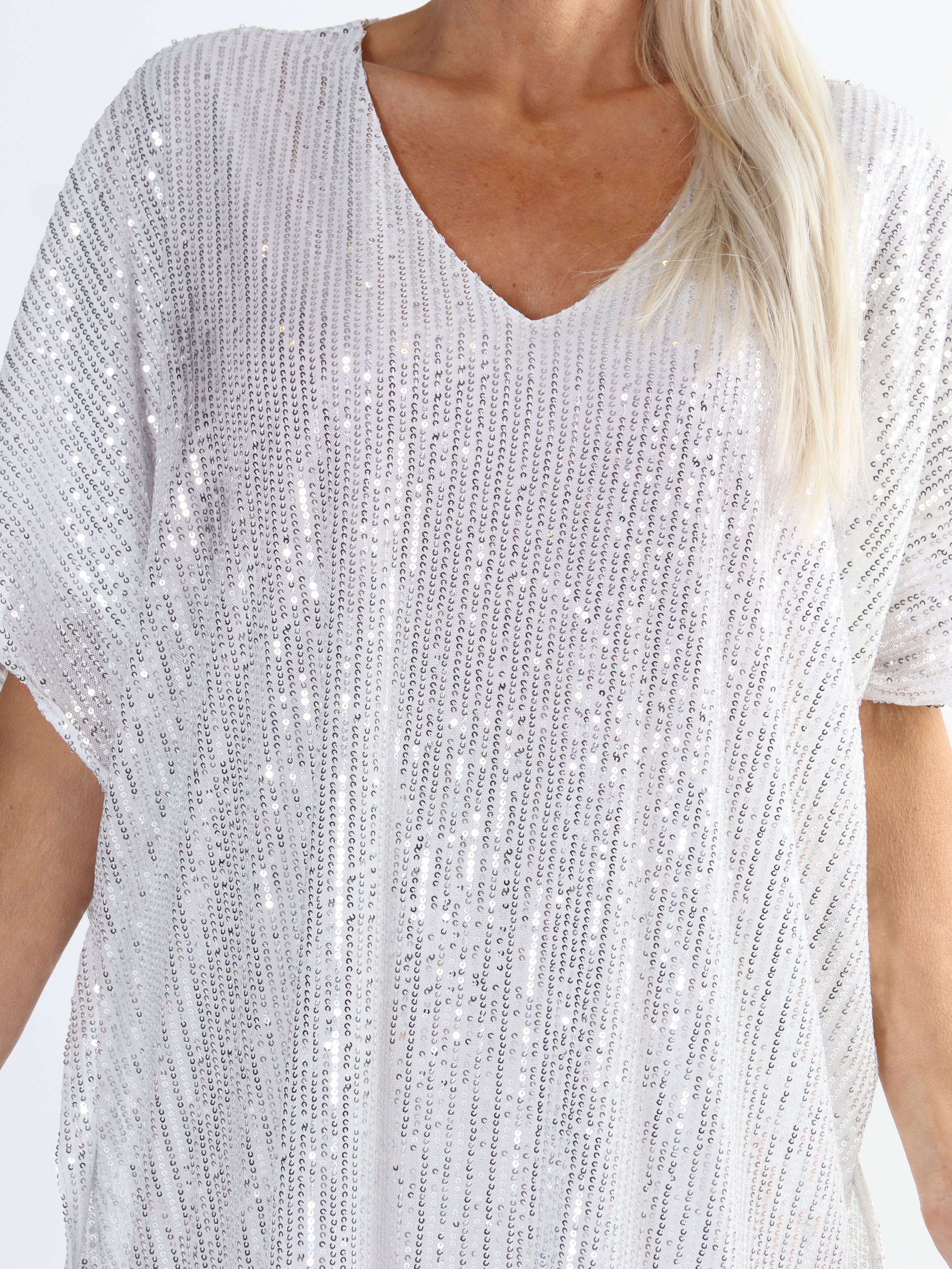 Azmina - Plus size tunikakjole i løs pasform med pailletter